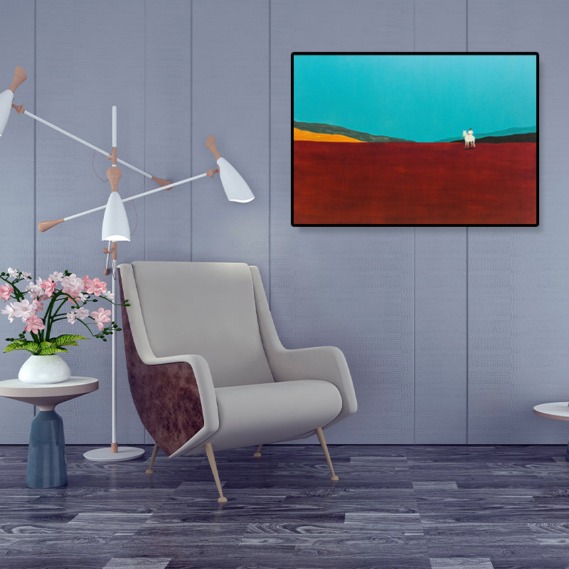 Vivolux | Ölmalerei Landschaft Wandkunst Dunkle Farbe Minimalistischer Leinwanddruck für Hausinterieur