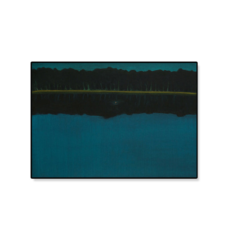 Vivolux | Ölmalerei Landschaft Wandkunst Dunkle Farbe Minimalistischer Leinwanddruck für Hausinterieur