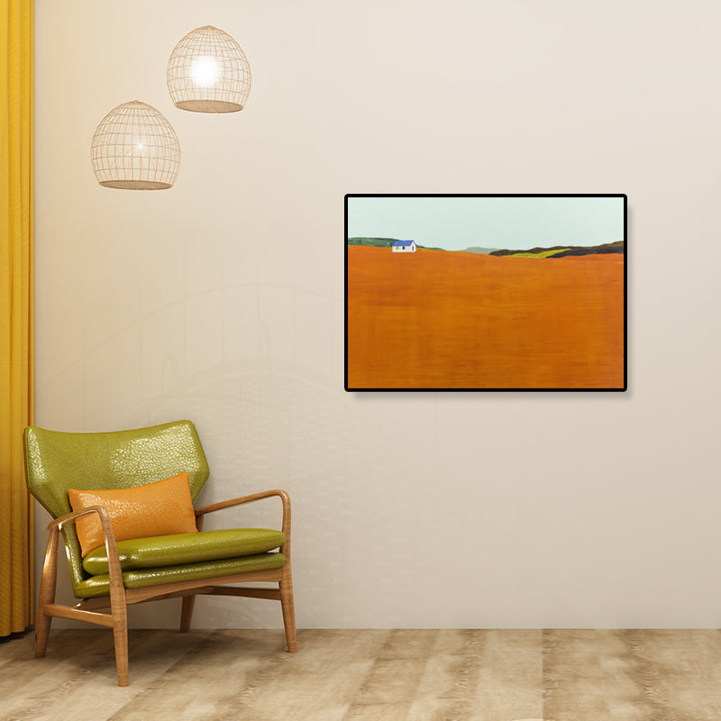 Vivolux | Ölmalerei Landschaft Wandkunst Dunkle Farbe Minimalistischer Leinwanddruck für Hausinterieur