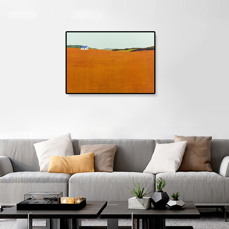 Vivolux | Ölmalerei Landschaft Wandkunst Dunkle Farbe Minimalistischer Leinwanddruck für Hausinterieur