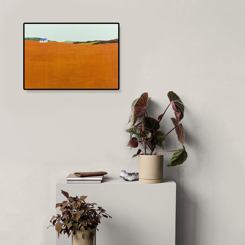 Vivolux | Ölmalerei Landschaft Wandkunst Dunkle Farbe Minimalistischer Leinwanddruck für Hausinterieur