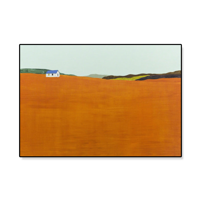 Vivolux | Ölmalerei Landschaft Wandkunst Dunkle Farbe Minimalistischer Leinwanddruck für Hausinterieur