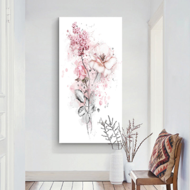 Vivolux | Rosa Blühendes Blumenkunstwerk Texturiert Französisch Land Foyer Wanddekoration, Verschiedene Größen
