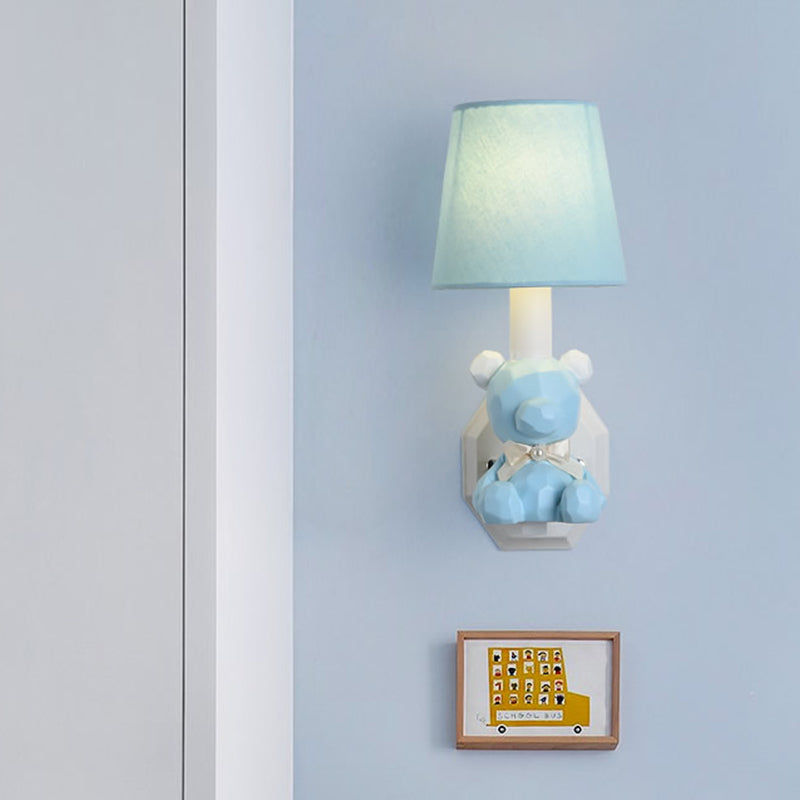 Vivolux | Resin Kleine Beer Wandlamp Oogverzorgend 1 Kop Cartoon Wandlamp met Coolie Schaduw
