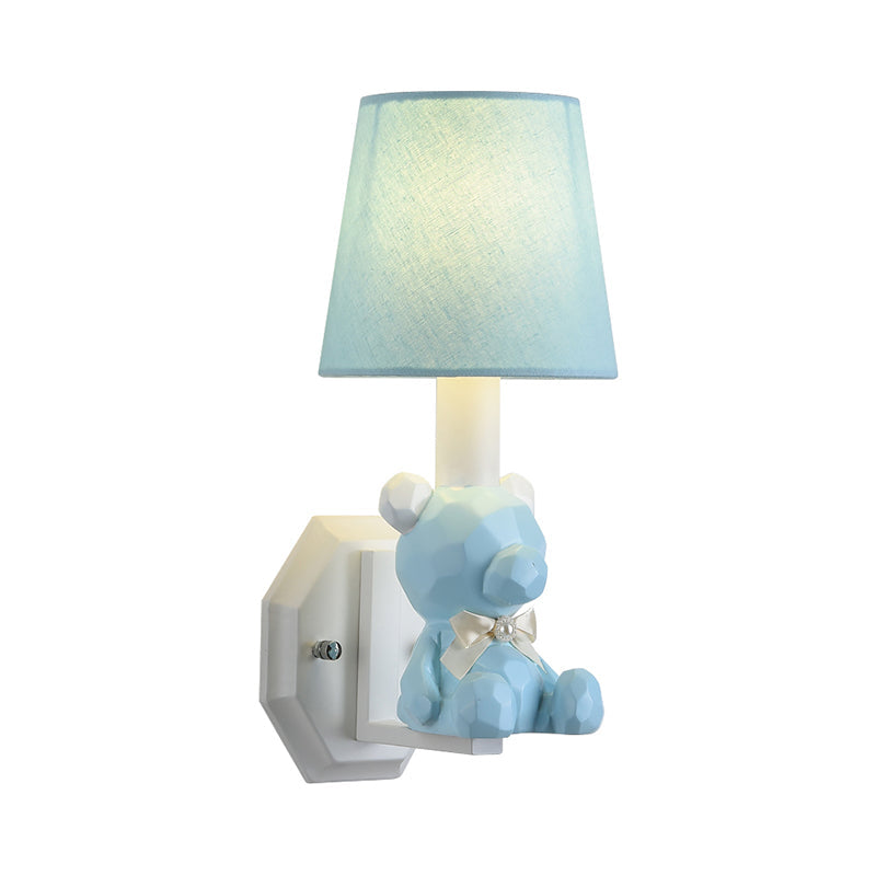 Vivolux | Resin Kleine Beer Wandlamp Oogverzorgend 1 Kop Cartoon Wandlamp met Coolie Schaduw
