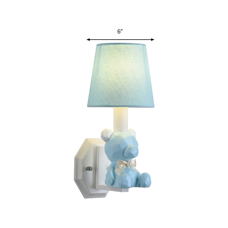 Vivolux | Resin Kleine Beer Wandlamp Oogverzorgend 1 Kop Cartoon Wandlamp met Coolie Schaduw