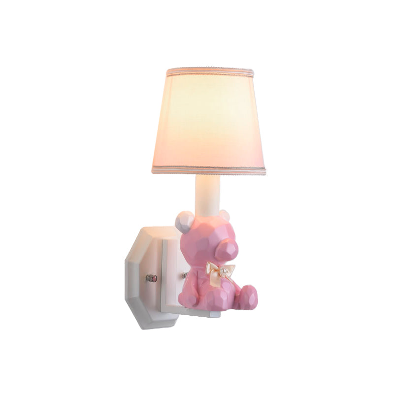 Vivolux | Resin Kleine Beer Wandlamp Oogverzorgend 1 Kop Cartoon Wandlamp met Coolie Schaduw