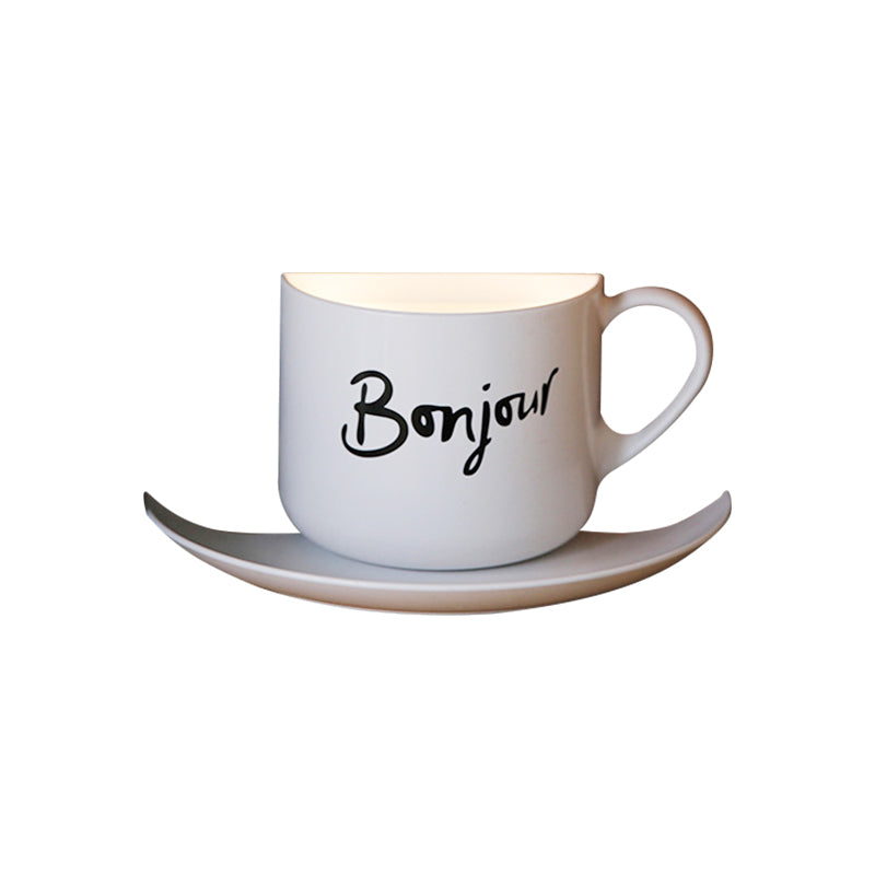 Vivolux | Witte Koffiekop Wandlamp Modern Lief Metaal LED Nachtlamp in Wit voor Café