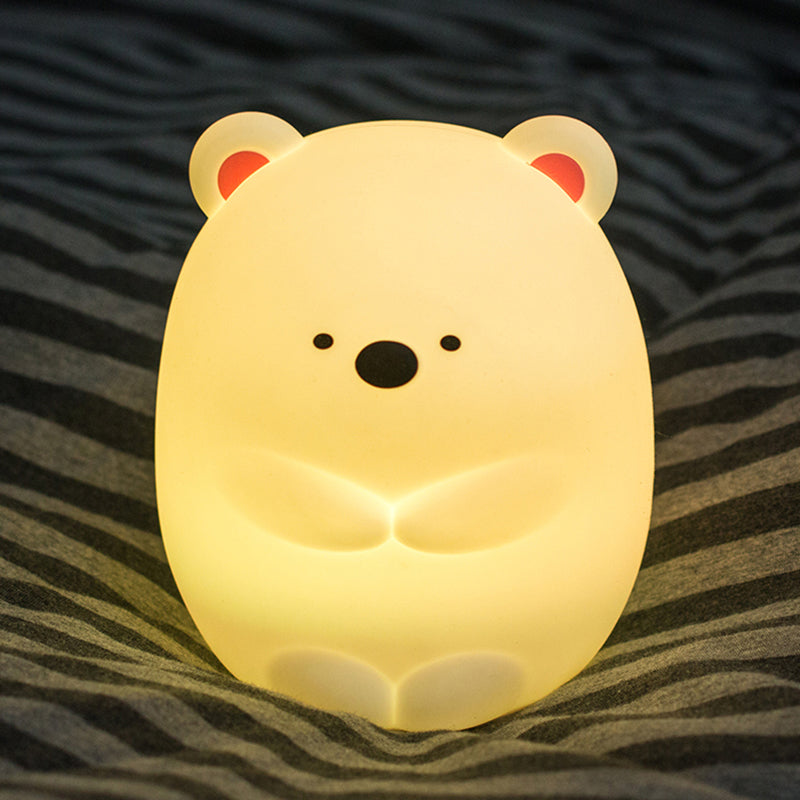 Vivolux | Fette Eisbär Nachtlampe Moderne glitzernde LED Tischlampe in Weiß für das Pflegezimmer