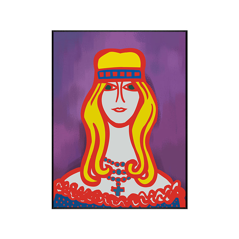 Vivolux | Texturiertes pastellfarbenes Leinwand Funky Figur Zeichnung Wandkunst Dekor für das Wohnzimmer