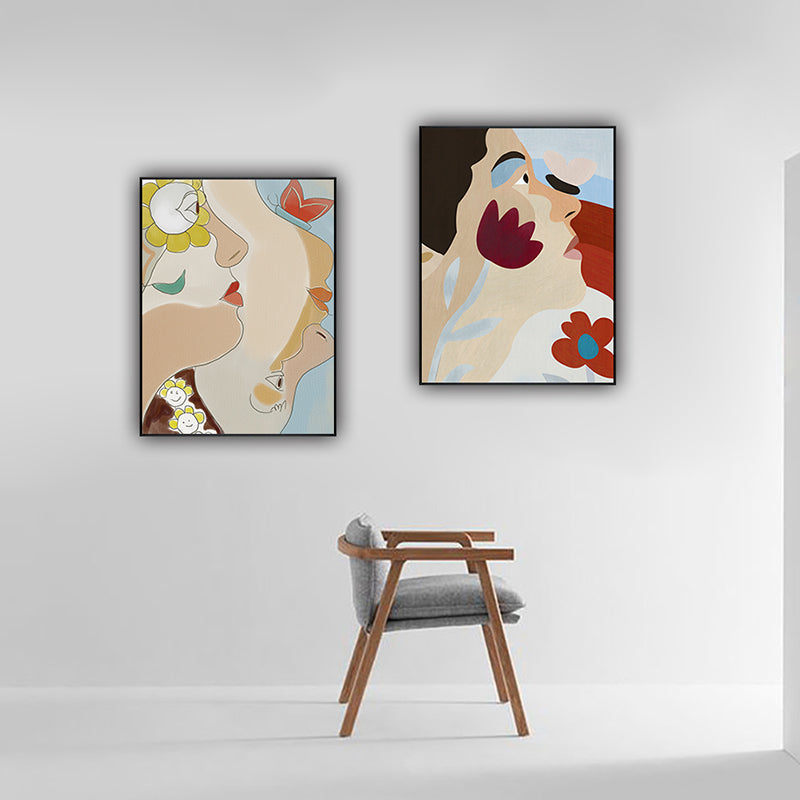 Vivolux | Tribal Man Wandkunst Wohnzimmer Figur Leinwanddruck in Pastellfarbe für die Wohnkultur