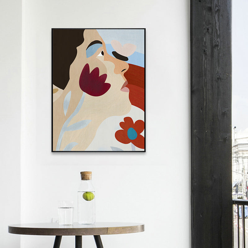 Vivolux | Tribal Man Wandkunst Wohnzimmer Figur Leinwanddruck in Pastellfarbe für die Wohnkultur