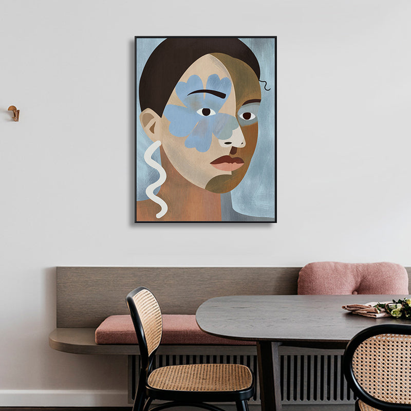 Vivolux | Tribal Man Wandkunst Wohnzimmer Figur Leinwanddruck in Pastellfarbe für die Wohnkultur