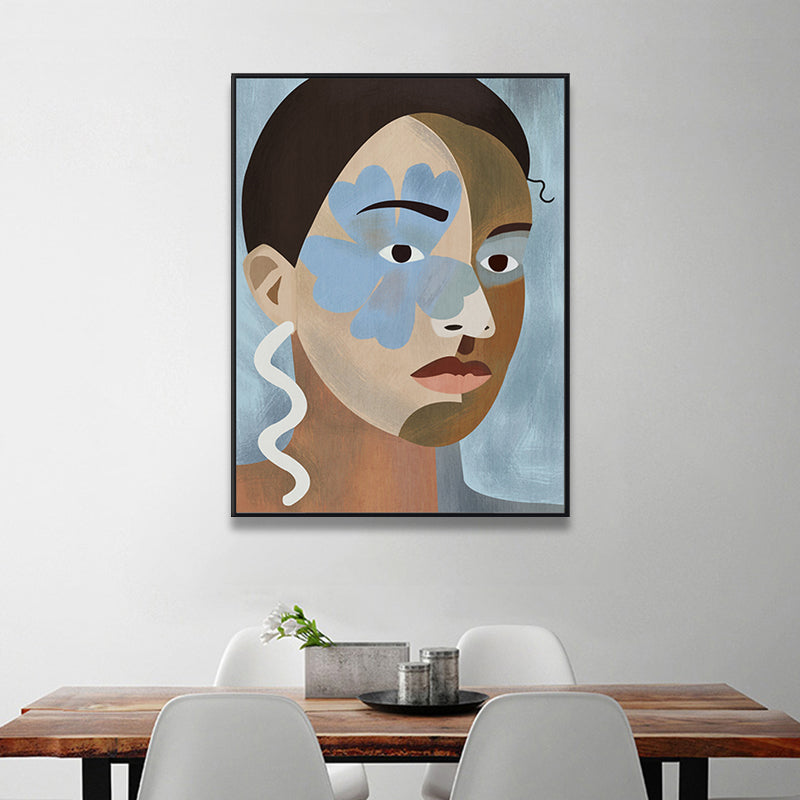Vivolux | Tribal Man Wandkunst Wohnzimmer Figur Leinwanddruck in Pastellfarbe für die Wohnkultur