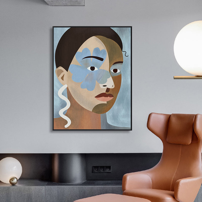 Vivolux | Tribal Man Wandkunst Wohnzimmer Figur Leinwanddruck in Pastellfarbe für die Wohnkultur