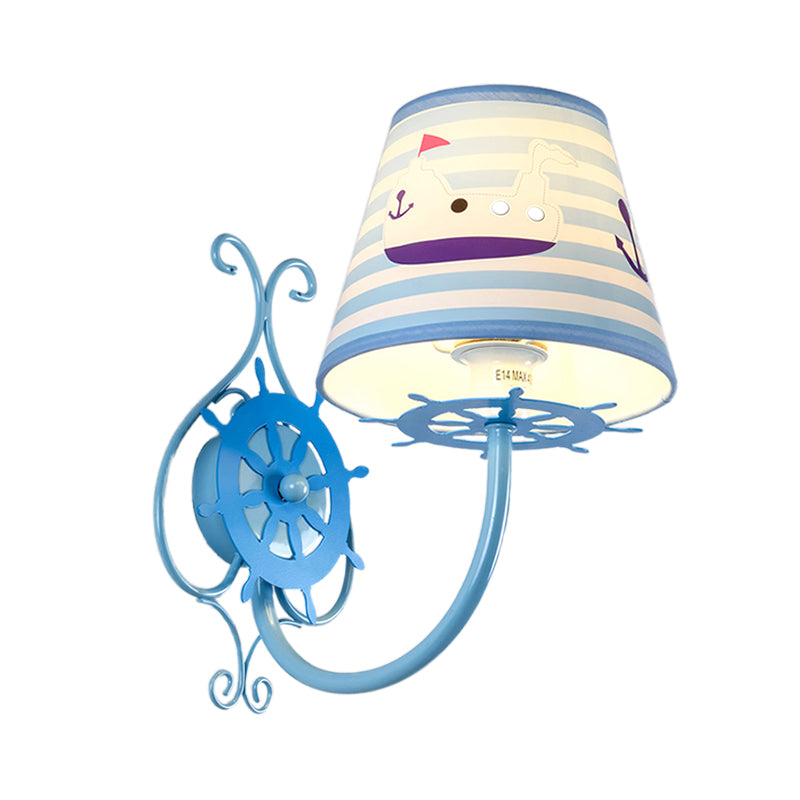 Vivolux | Ocean Style Schiff Wandlampe mit Ruder 1 Glühbirne Blau Wandleuchte für Kinderzimmer