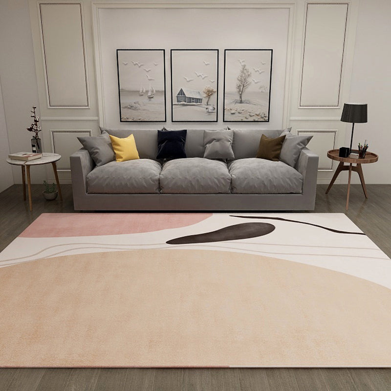 Vivolux | Scandinavisch Novelty Tapijt in Ivoor Kleur Bloklijnen Print Vloerkleed Polyester Wasbaar Tapijt voor Woonkamer