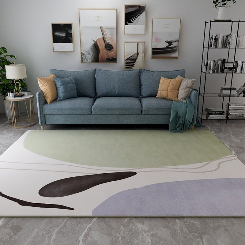 Vivolux | Scandinavisch Novelty Tapijt in Ivoor Kleur Bloklijnen Print Vloerkleed Polyester Wasbaar Tapijt voor Woonkamer