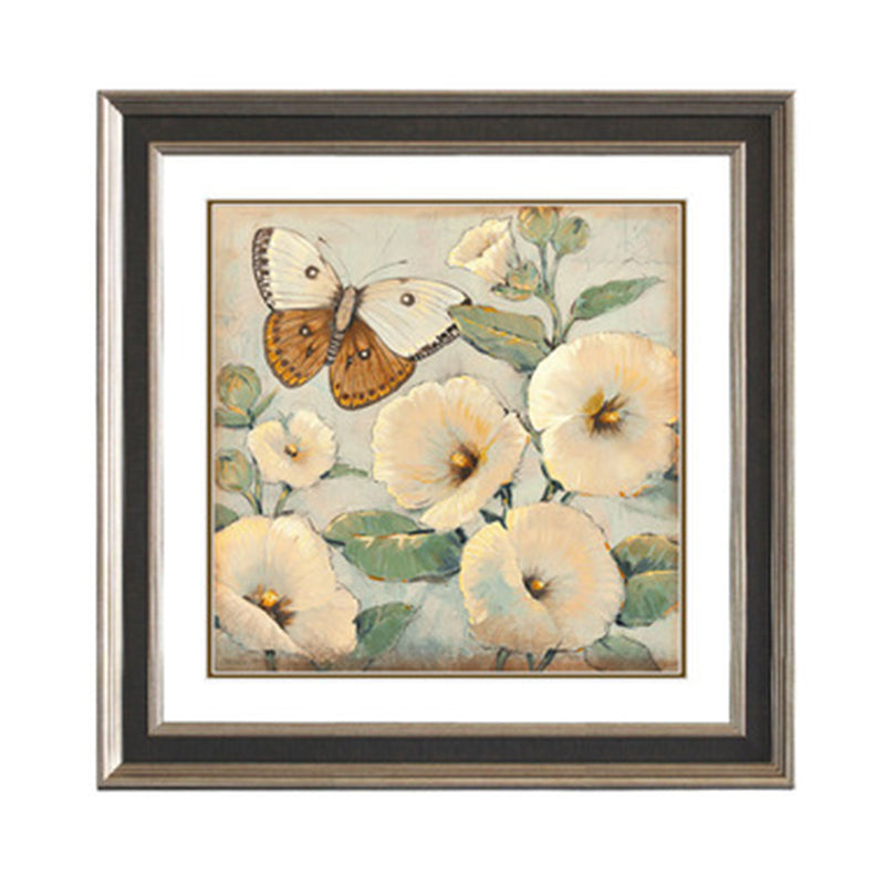 Vivolux | Schmetterling und Blume Leinwanddruck Helle Farbe Traditionelle Wanddekoration für das Mädchenzimmer