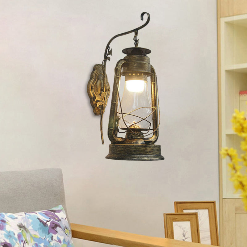 Vivolux | 1 Glühbirne Kerosin Wandmontierte Lichtarmatur Küstenstil Schwarz/Bronze/Kupfer Klarglasbeleuchtung