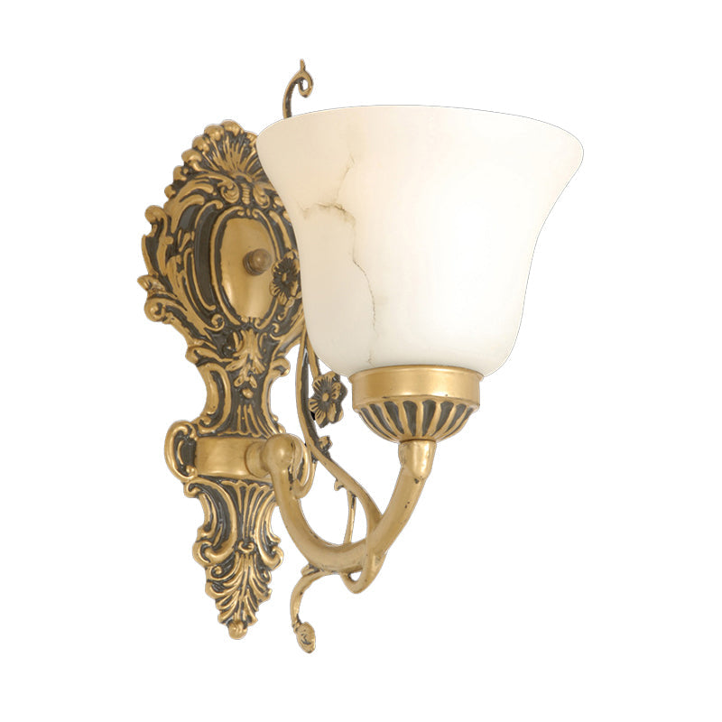 Vivolux | 1 Glühbirne Creme Glas Wandlicht Vintage Weiß Floral Küche Wandmontage Beleuchtung Armatur