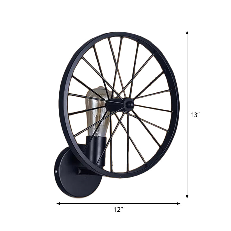 Vivolux | Radwand Sconce Beleuchtung Dekorativ Metallisch 1-Kopf Café Wandmontierte Lampe in Schwarz