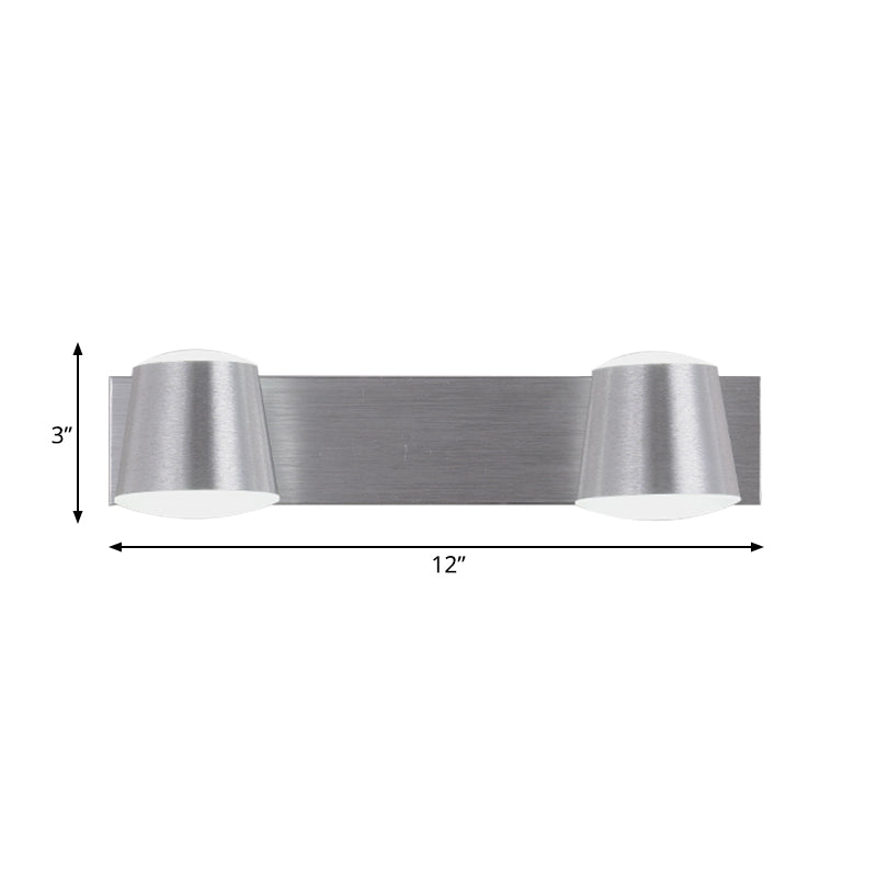 Vivolux | Getailleerde Woonkamer Vanity Wandlamp Eenvoudige Stijl Metaal 1/2/3 Koppen Zilveren Wandlicht Armatuur in Warm/Wit Licht