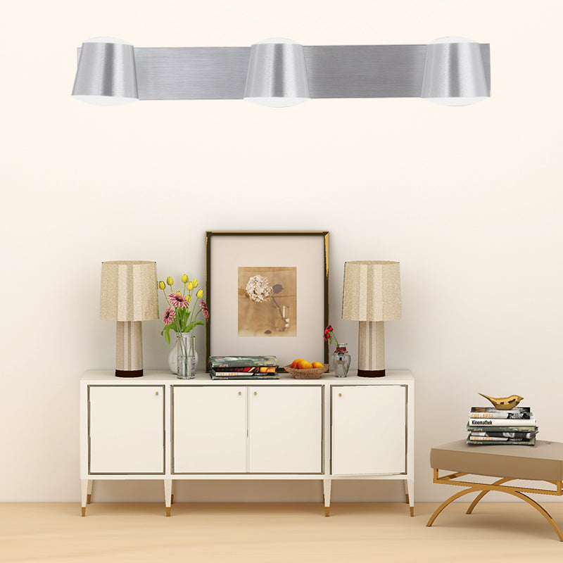 Vivolux | Getailleerde Woonkamer Vanity Wandlamp Eenvoudige Stijl Metaal 1/2/3 Koppen Zilveren Wandlicht Armatuur in Warm/Wit Licht