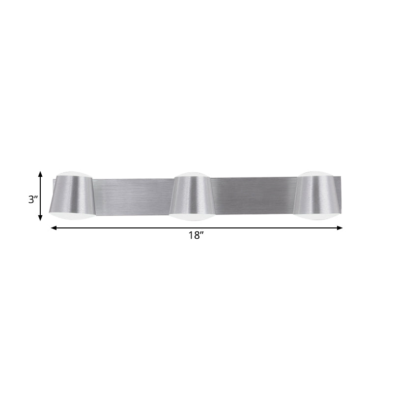 Vivolux | Getailleerde Woonkamer Vanity Wandlamp Eenvoudige Stijl Metaal 1/2/3 Koppen Zilveren Wandlicht Armatuur in Warm/Wit Licht