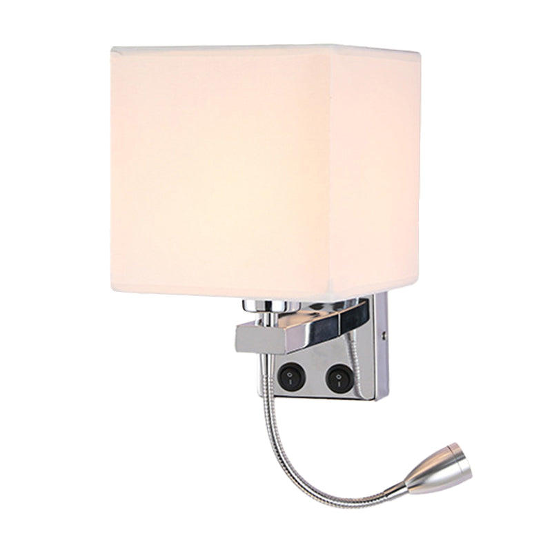 Vivolux | 1 Kopf Nachttisch Wand Leseleuchte Moderne Schwarz/Beige/Kaffee Spotlight Wandlampe mit rechteckigem Stoffschirm