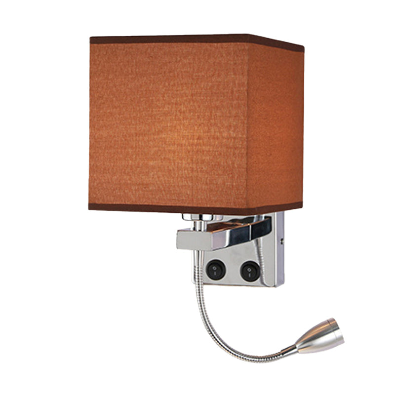 Vivolux | 1 Kopf Nachttisch Wand Leseleuchte Moderne Schwarz/Beige/Kaffee Spotlight Wandlampe mit rechteckigem Stoffschirm