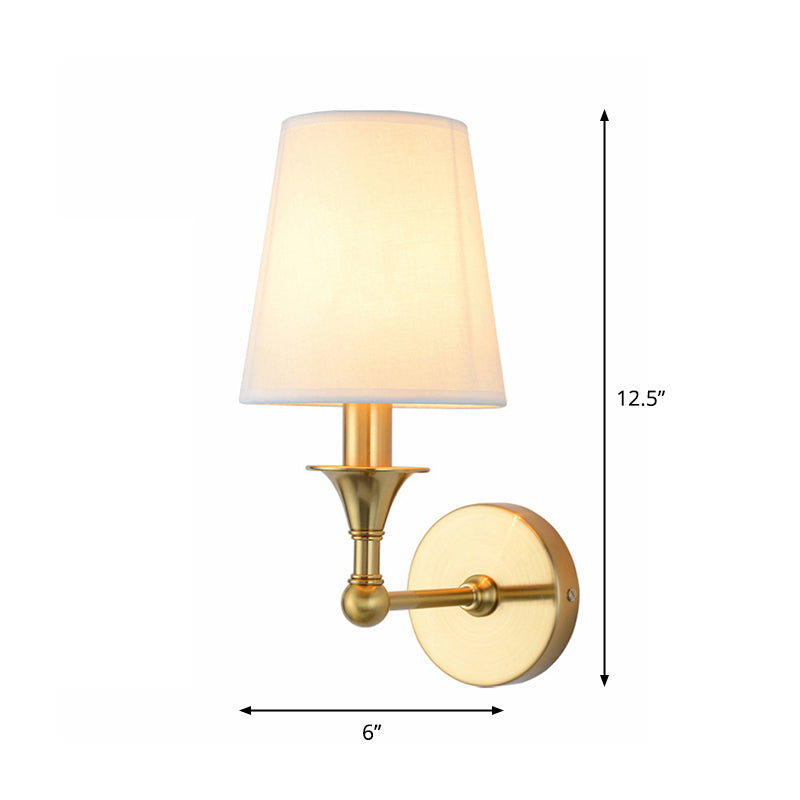 Vivolux | Traditionele Kegel Wandlamp 1/2-Lamp Stof Wand Gemonteerde Verlichtingsarmatuur in Antiqued Goud