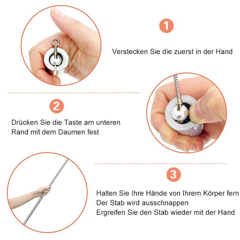 Vivolux | Tragbare Metall Stab für Selbstverteidigung und Zauberkunst