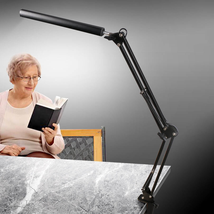 Vivolux | LED Klappbarer Langer Arm Clip Augen Schutz USB Lese Tischlampe