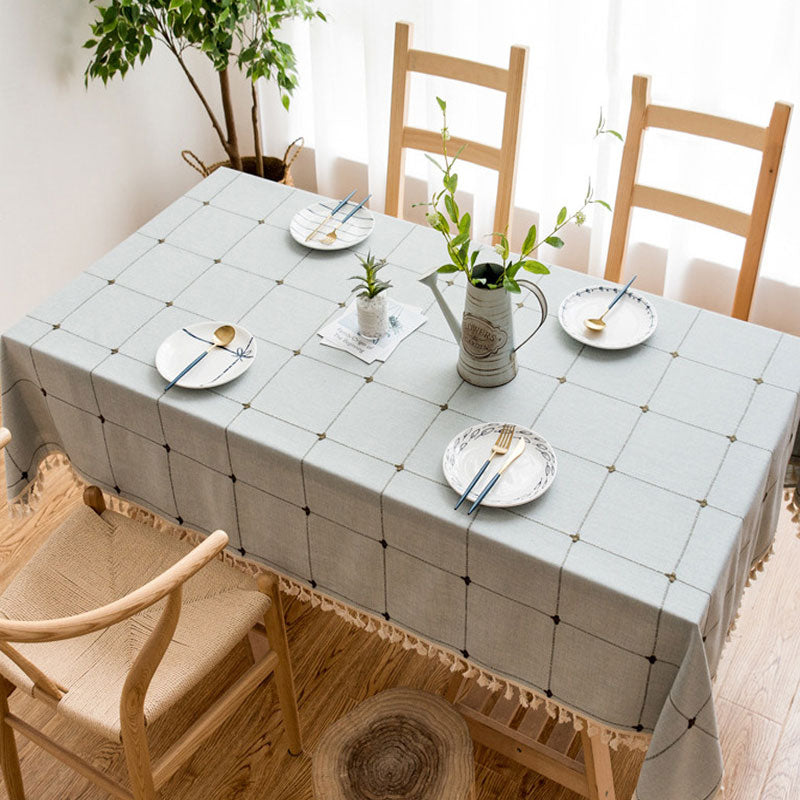 Vivolux | Wasserdicht Ölbeständig Rechteckige Tischdecke Baumwolle Leinen Faltenresistente Tischdecke für Küche Esszimmer Buffet Party