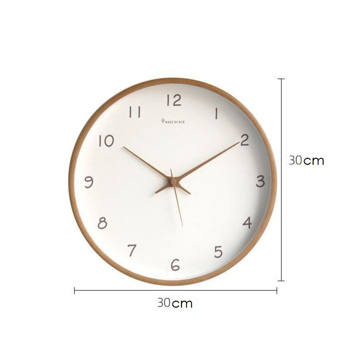 Vivolux | Schlichte analoge Massivholz-Wanduhr für Zuhause – zeitlos und elegant!