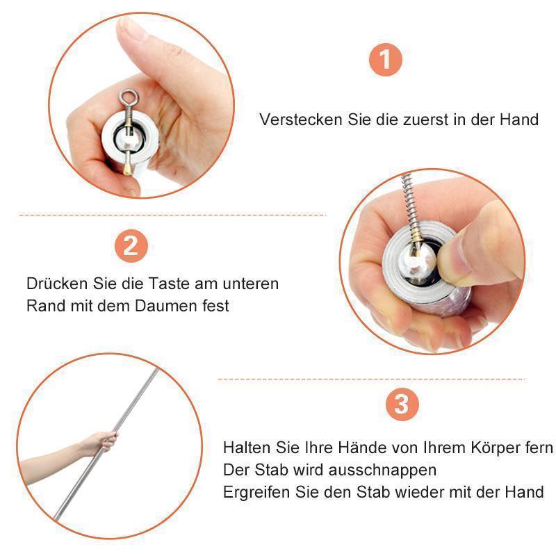 Vivolux | Tragbarer Metall Stab für Selbstverteidigung und Zauberkunst