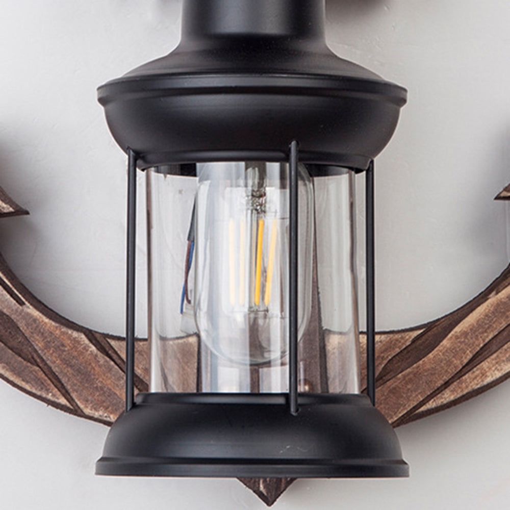 Vivolux | Vintage Anker LED Wandleuchte - Industrie Metall & Holz für Esszimmer/Wohnzimmer