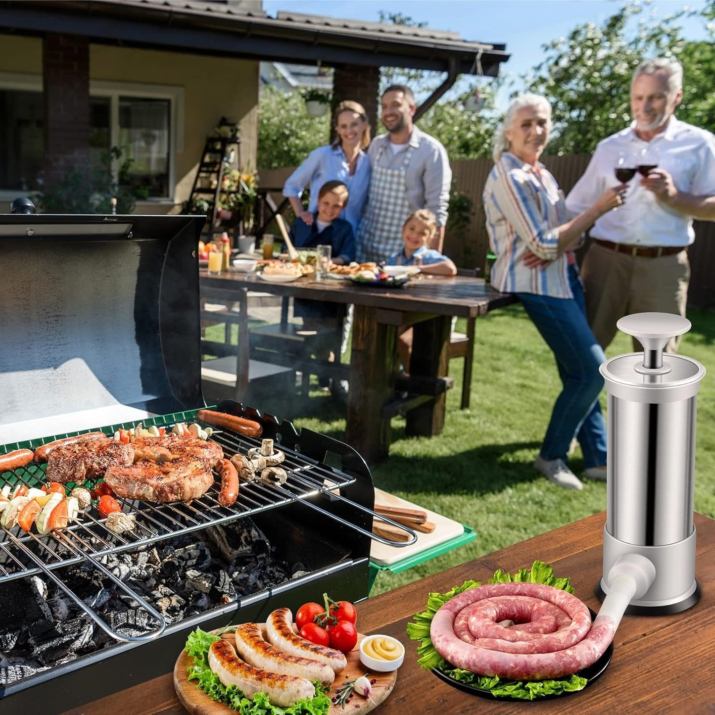 Vivolux | Wurstfüller mit 4 verschiedenen Größen Füllrohre