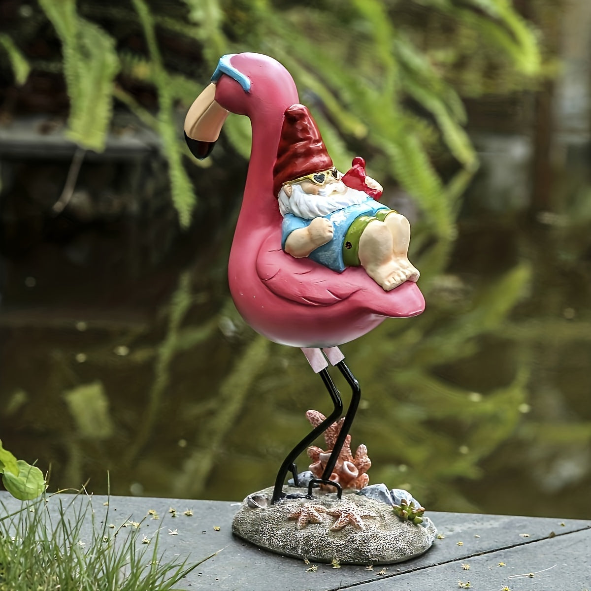 Vivolux | Flamingo chillende Gartenzwerg-Statue
