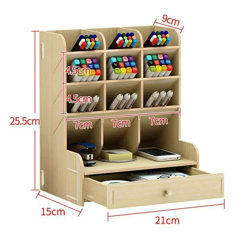 Vivolux | PenBox | Schreibtisch-Organizer | Holz-Stifthalter | Stilvolle und Effiziente Aufbewahrungslösung