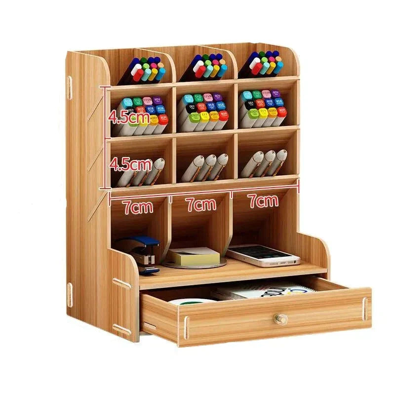 Vivolux | PenBox | Schreibtisch-Organizer | Holz-Stifthalter | Stilvolle und Effiziente Aufbewahrungslösung