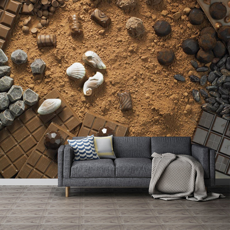 Vivolux | Lichte kleur chocolade muurstain resistente hedendaagse dessertwinkel wandbekleding