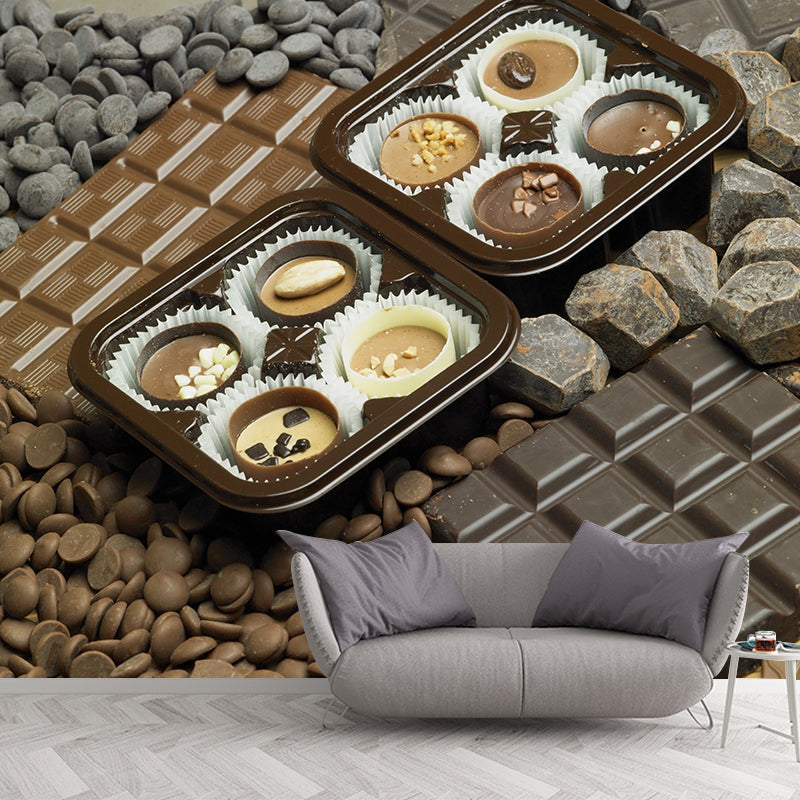 Vivolux | Lichte kleur chocolade muurstain resistente hedendaagse dessertwinkel wandbekleding