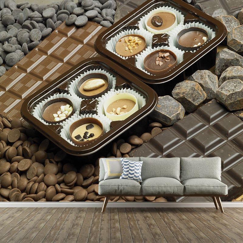 Vivolux | Lichte kleur chocolade muurstain resistente hedendaagse dessertwinkel wandbekleding