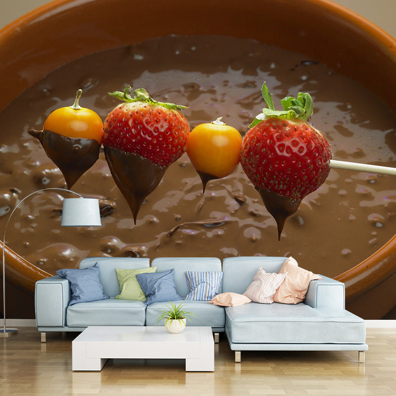 Vivolux | Lichte kleur chocolade muurstain resistente hedendaagse dessertwinkel wandbekleding