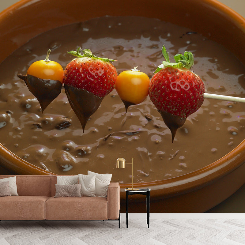 Vivolux | Lichte kleur chocolade muurstain resistente hedendaagse dessertwinkel wandbekleding