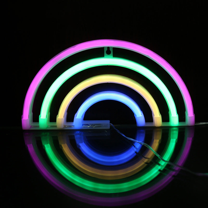 Vivolux | Regenboog Plastic Nachtlamp Creatieve USB Voeding LED Witte Wand Nachtverlichting voor Nachtkastje