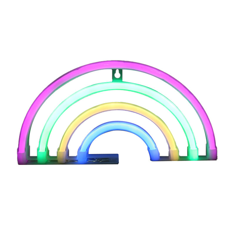 Vivolux | Regenboog Plastic Nachtlamp Creatieve USB Voeding LED Witte Wand Nachtverlichting voor Nachtkastje