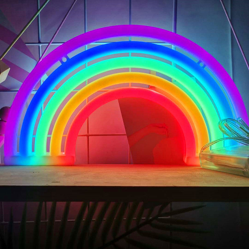 Vivolux | Plastic Rainbow Nachtlicht Modern Style LED Weiße Wand Nachtlampe mit USB Stecker-Kabel